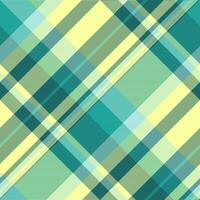 Nostalgic tartan pattern fabric, celtic vector plaid seamless. Classy background textile check texture in teal and lime colors.