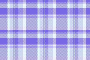 Thread plaid check pattern, scratched textile vector seamless. Illustration tartan texture background fabric in indigo and light cyan colors.