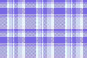 Thread plaid check pattern, scratched textile vector seamless. Illustration tartan texture background fabric in indigo and light cyan colors.