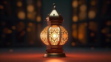 AI generated Arabic lantern for Ramadan Kareem, Eid Mubarak photo