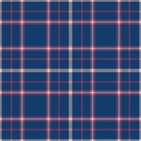 Plaid seamless pattern in blue. Check fabric texture. Vector textile print.