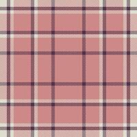 Plaid check pattern in pink. Seamless fabric texture. Tartan textile print. vector