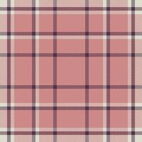 Plaid check pattern in pink. Seamless fabric texture. Tartan textile print. vector