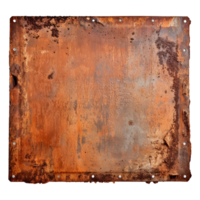 AI generated Rusty metal plate isolated on transparent background png