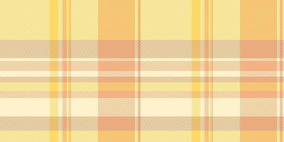 Girly tartan pattern vector, designer textile check plaid. Golf texture seamless background fabric in orange and light colors. vector