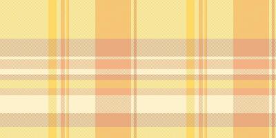 Girly tartan pattern vector, designer textile check plaid. Golf texture seamless background fabric in orange and light colors. vector