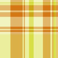 Cut out tartan vector check, bag textile texture fabric. Canvas seamless background pattern plaid in amber and lime colors.