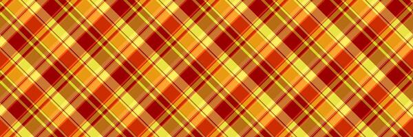 London plaid pattern check, honey vector tartan background. Back to school seamless fabric texture textile in orange and red colors.