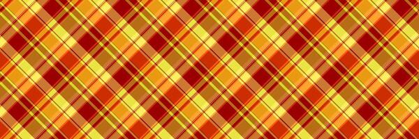 London plaid pattern check, honey vector tartan background. Back to school seamless fabric texture textile in orange and red colors.