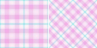 Texture fabric textile of tartan check background with a plaid seamless vector pattern. Set in neon colors. Latest trends in modern everyday fashion prints.