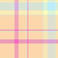 Stripe texture tartan check, linen background plaid fabric. Straight pattern vector seamless textile in orange and peach puff colors.
