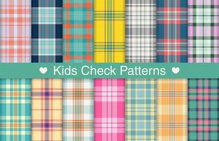 Kids plaid bundles, textile design, checkered fabric pattern for shirt, dress, suit, wrapping paper print, invitation and gift card. vector