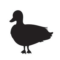 llamada Pato silueta sombra vector icono ilustración aislado en blanco cuadrado antecedentes. sencillo plano negro y blanco de colores dibujo.