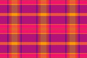 Book check pattern plaid, no people fabric textile texture. Outside background seamless tartan vector in bright and purple colors.