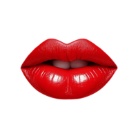 ai generiert weiblich rot Lippen Schnitt aus auf transparent Hintergrund png
