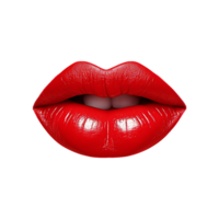 AI generated Female red lips cut out on transparent background png