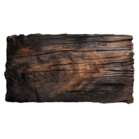 AI generated Burnt wooden plank png isolated on transparent background