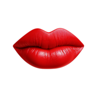 AI generated Female red lips cut out on transparent background png