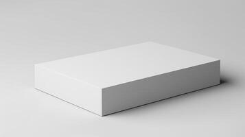 AI generated White box mockup, blank box template isolated on grey background, photo