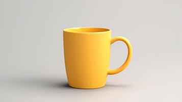 AI generated Orange coffee cup on white background. photo