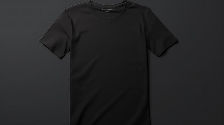AI generated Black t-shirt mockup on black background
