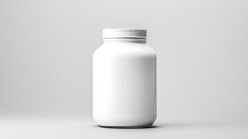 AI generated white jar mockup on white background photo