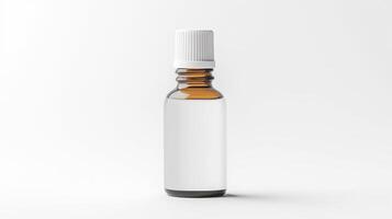 AI generated white blank bottle mockup white background photo