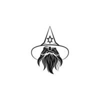 AI generated Wizard logo design illustration vector template, witch wizard logo
