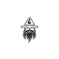 AI generated Wizard logo design illustration vector template, witch wizard logo