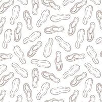 Peanut pattern in line art style. Design for wallpapers, wrapping papers, restaurant menu, web page background, textile, food store. Vector illustration on a white background.