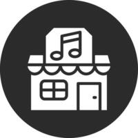 música tienda vector icono