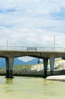 a bridge over a river photo