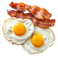 ai generado frito huevos y tocino aislado en transparente antecedentes png