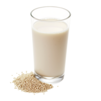 AI generated A glass of quinoa milk isolated on a transparent background png