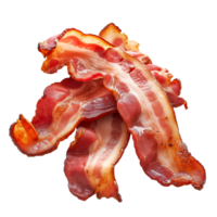 ai gerado casal do cozinhou bacon fatias de bacon isolado em uma transparente fundo png