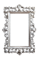 AI generated Vertical silver frame on a transparent background png