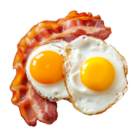 AI generated fried eggs and bacon isolated on transparent background png