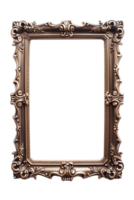 AI generated Vertical bronz frame on a transparent background png