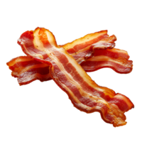 AI generated Couple of cooked bacon rashers isolated on a transparent background png