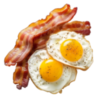 AI generated fried eggs and bacon isolated on transparent background png