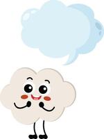 Funny cloud mascot with empty speech bubble vector