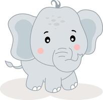 Cute friendly baby elephant isolated vector