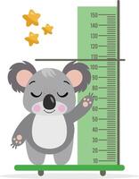 Cute koala ruler for baby growth vector