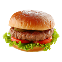 AI generated Crocodile Burger Patty   Isolated on transparent background png