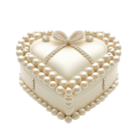 AI generated Elegant Pearl Encrusted Heart Jewelry Box png