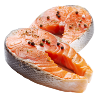 ai gerado salmão bife isolado em transparente fundo png