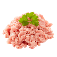 Raw minced chicken meat Isolated on transparent background png