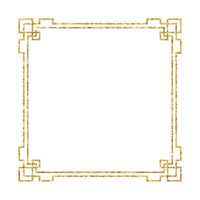 Chinese new year luxury gold frame ornament png