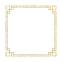 Chinese new year luxury gold frame ornament png