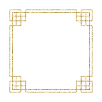 Chinese new year luxury gold frame ornament png